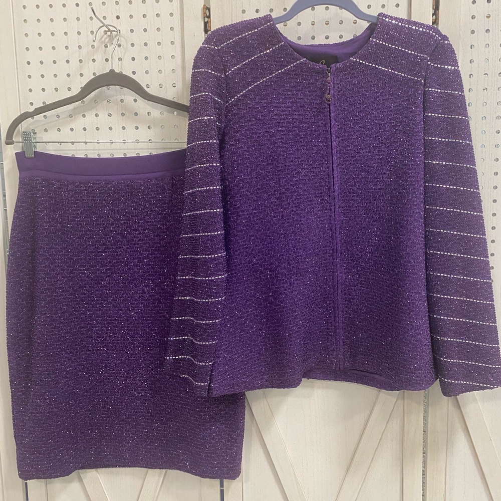 Liorah Violet Full Rhinestone Skirt Set